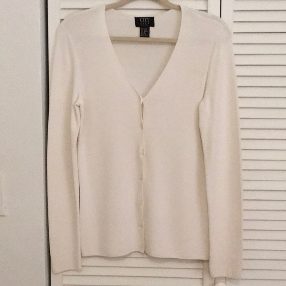 White cardigan
